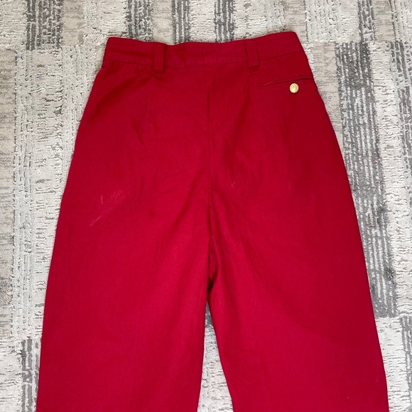 Vintage 80s MONDI West Germany Red High Waisted Pleated Trousers Womens 38 25x25 - Picture 5 of 15
